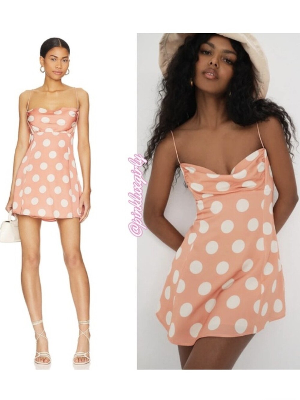 For Love & Lemons Mirabelle Mini Dress Womens XS Peach Ivory Slip Dress Dazzle 5